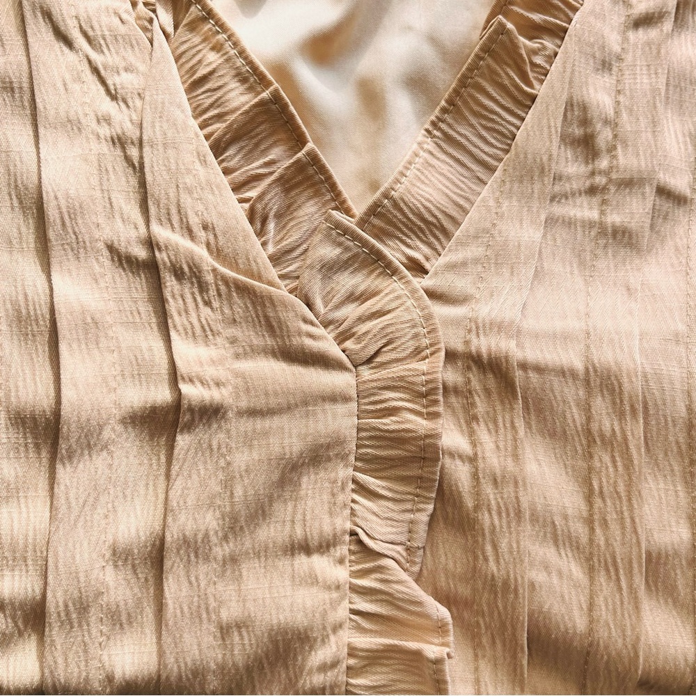 TCEC Beige Ruffle-Trim Mini Dress - Picture 3 of 5